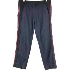 Maje wool trousers, navy with red stripe